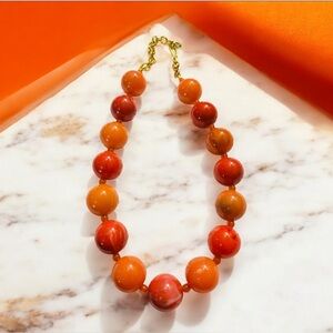 Sassy Jones Dina Orange Beaded Necklace